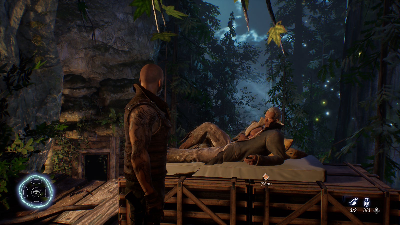 Cahal’s clan leader, doing his very best sexy Goldblum. 