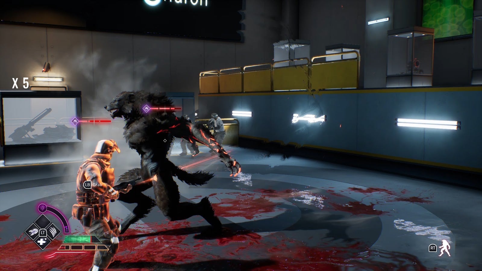 Everyone not a werewolf in this shot will soon be red paste. 