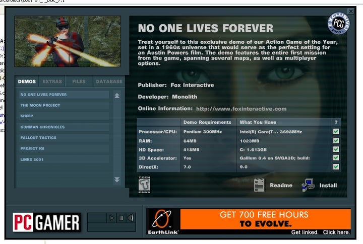 PC Gamerâs April 2001 cover disc.