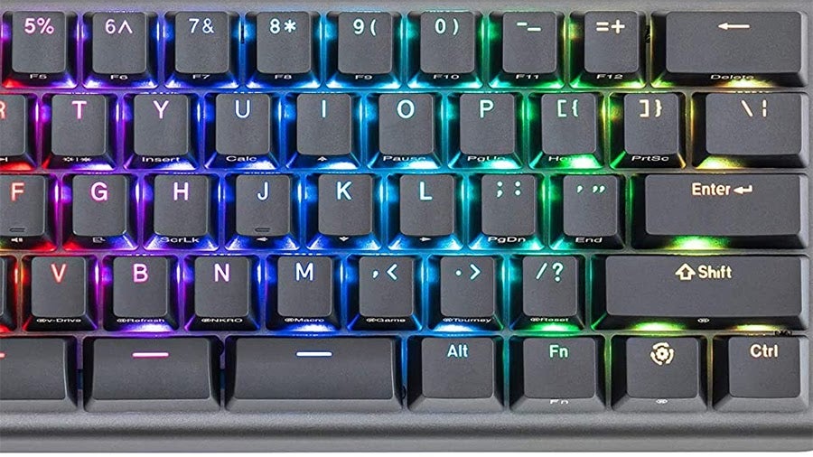Front legends are friendly. Learn the keyboard, then swap them out with your fanciest keycaps. 