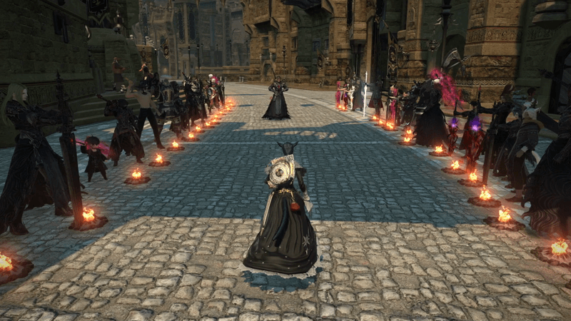 On Balmung, the line of mourners stretches through the city streets.