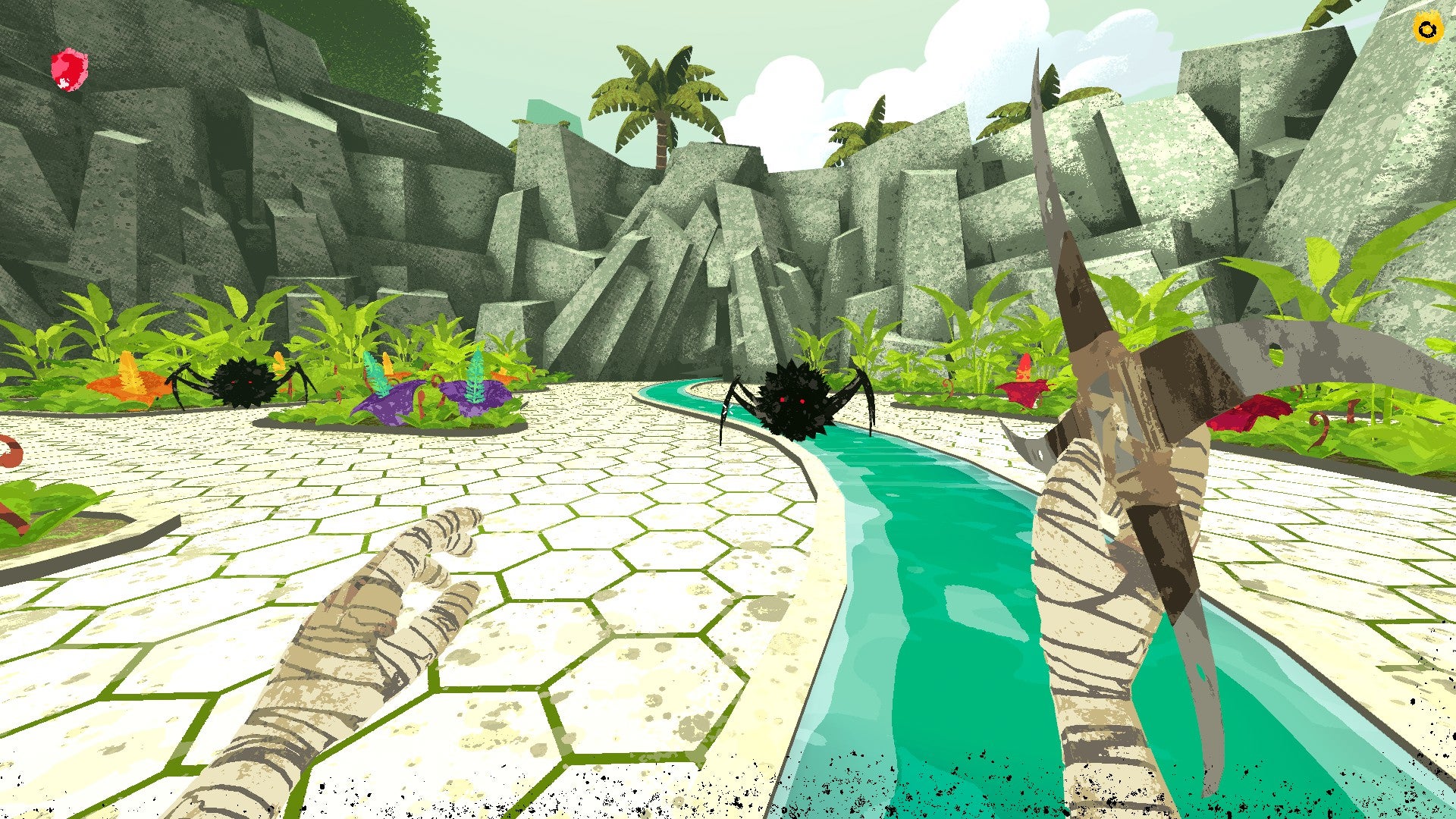 This game does have gross spiders, but you get to kill them.