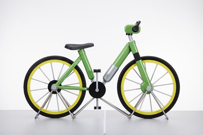 The Pokémon bicycle looks sharp from the side.