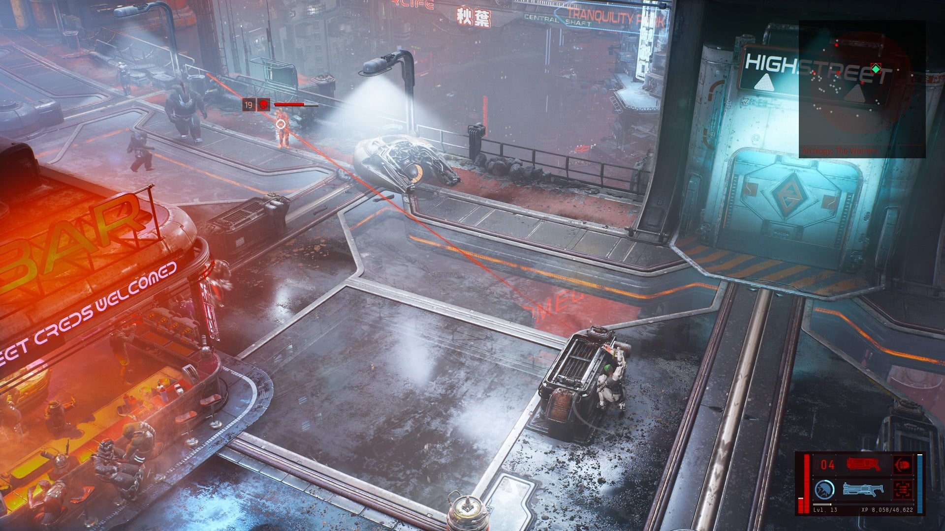 The raised right arm on my character — holding the gun one-handed — shows that I’m safely in cover. It’s a great little touch, not only letting me take on enemies well beyond my level, but it’s also one of The Ascent’s many excellent animation touches.