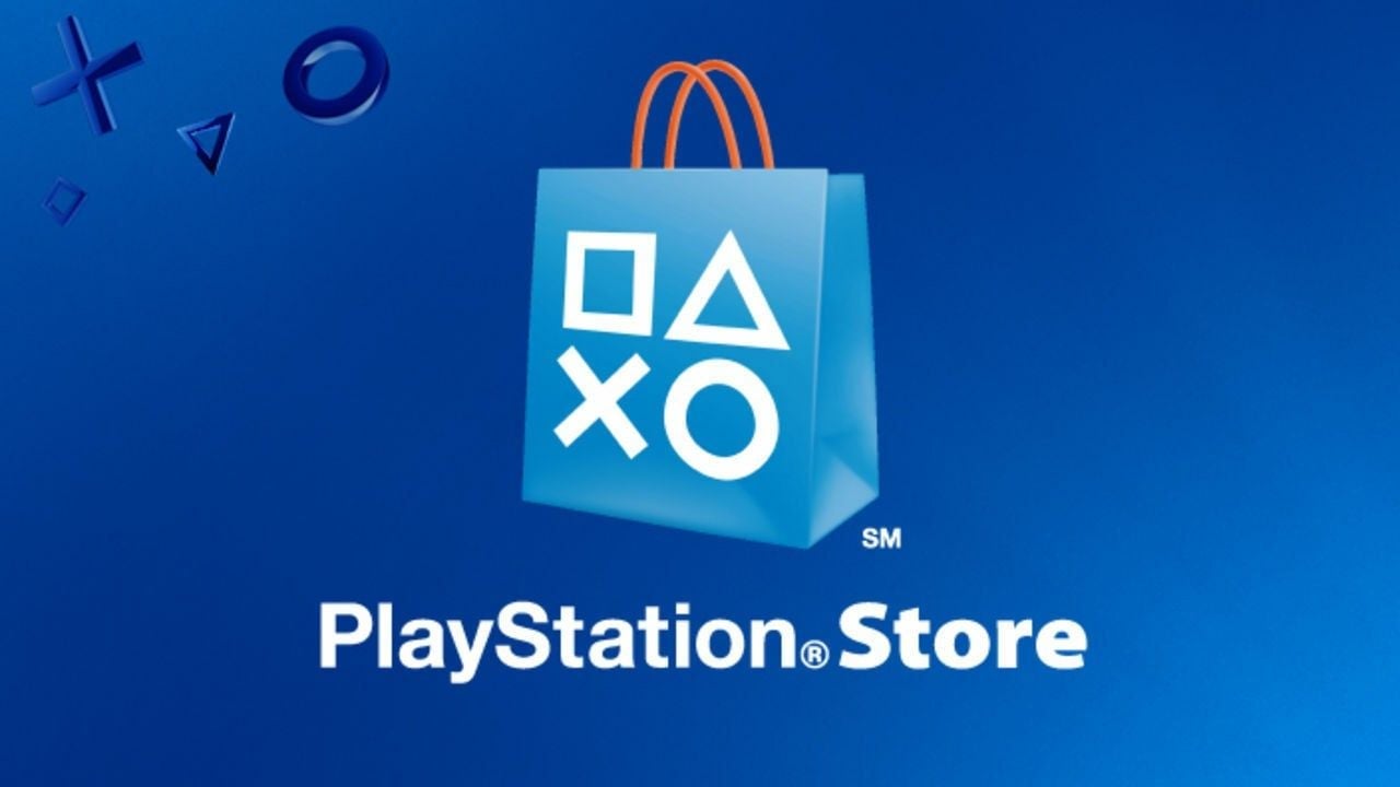 The PlayStation Store logo shows a bag covered in PlayStation button icons.