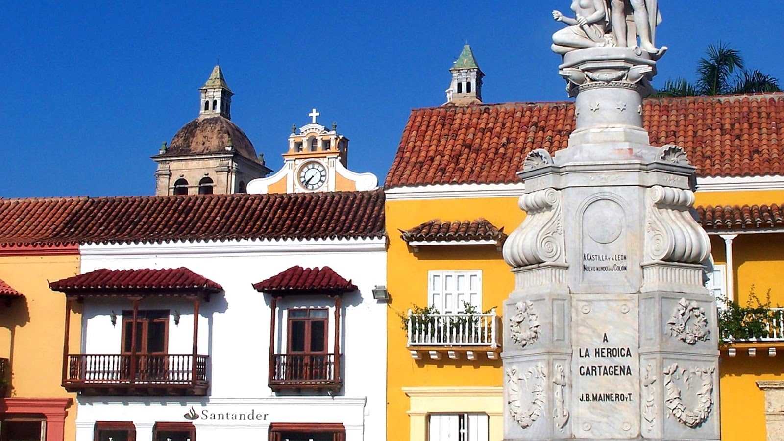 Houses in the city of Cartagena de Indias in Colombia. 