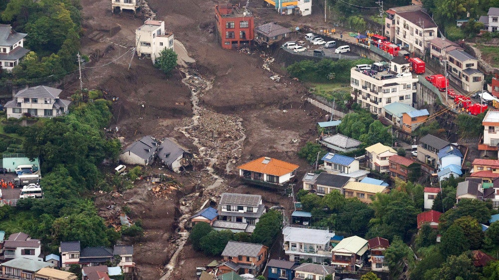 The landslide destroyed 122 houses in Atami, Shizuoka. 