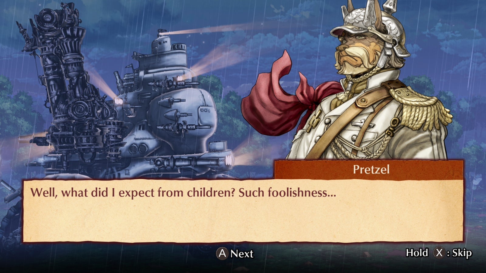 The evil dog man, Colonel Pretzel.