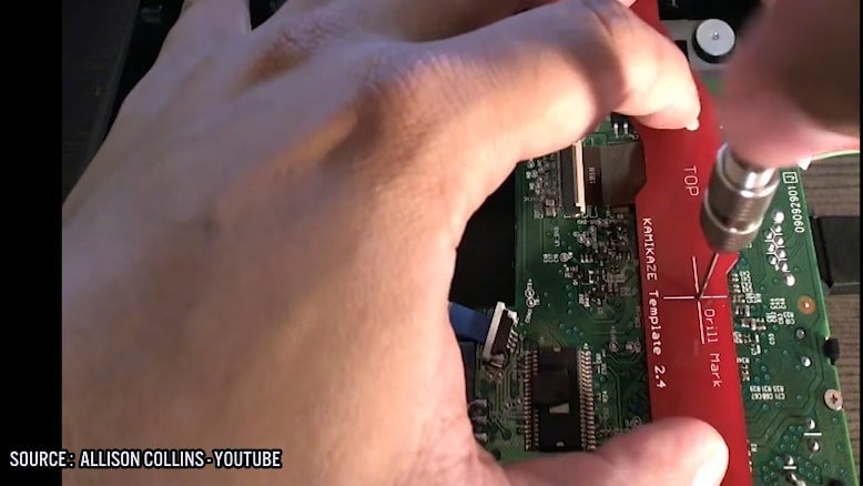 Templates like this took some of the risk out of the drilling.