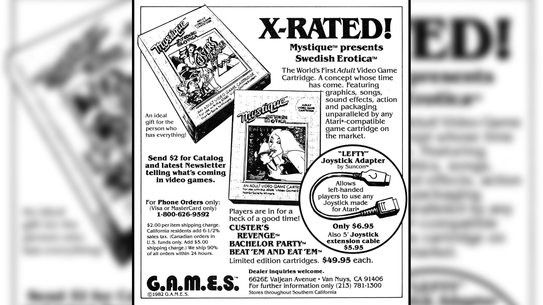 An ad for the Mystique games appeared in the December 1982 issue of Electronic Games against the staff’s wishes.