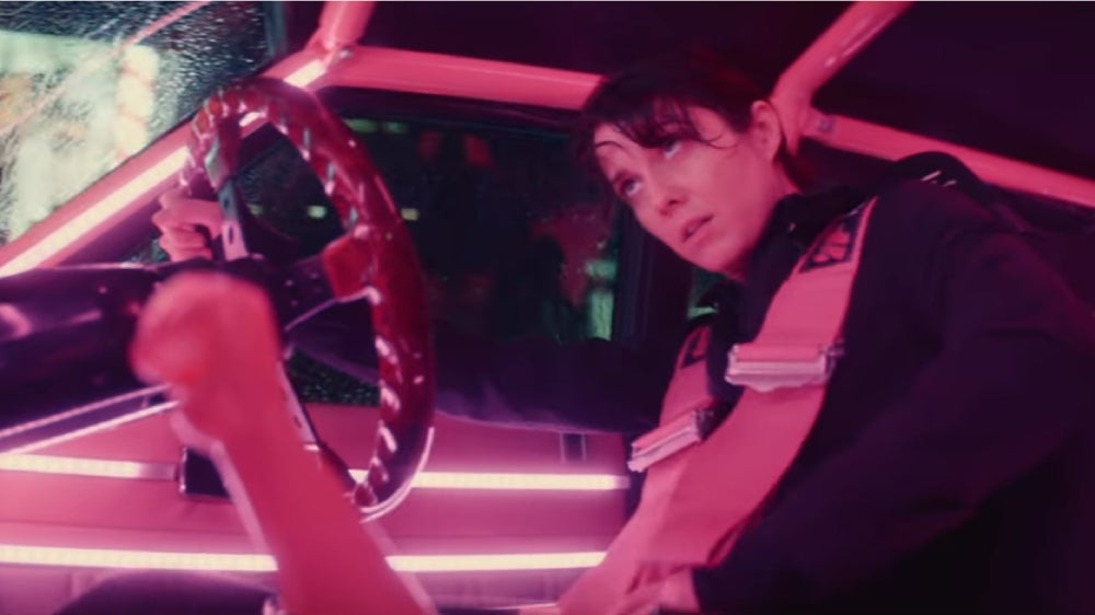 Could there not be a more conspicuous car to steal when you’re trying to escape?