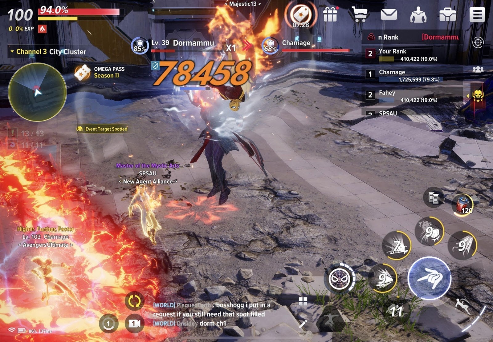 He nearly went down too fast for this screenshot, but I excel at taking pictures of Spider-Man. 