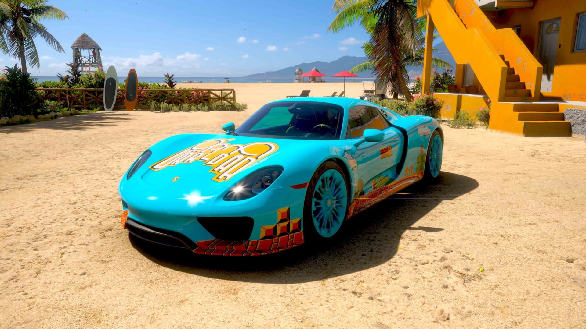 In Forza Horizon 5, you can download Mario liveries for your Porsche.
