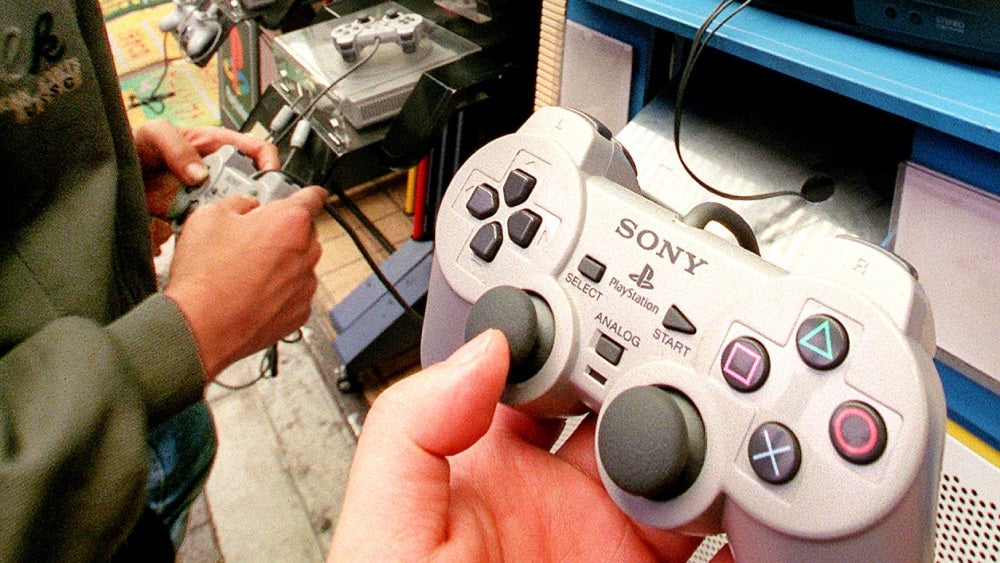 A PlayStation 1 demo kiosk in 1998 in Tokyo’s Akihabara.