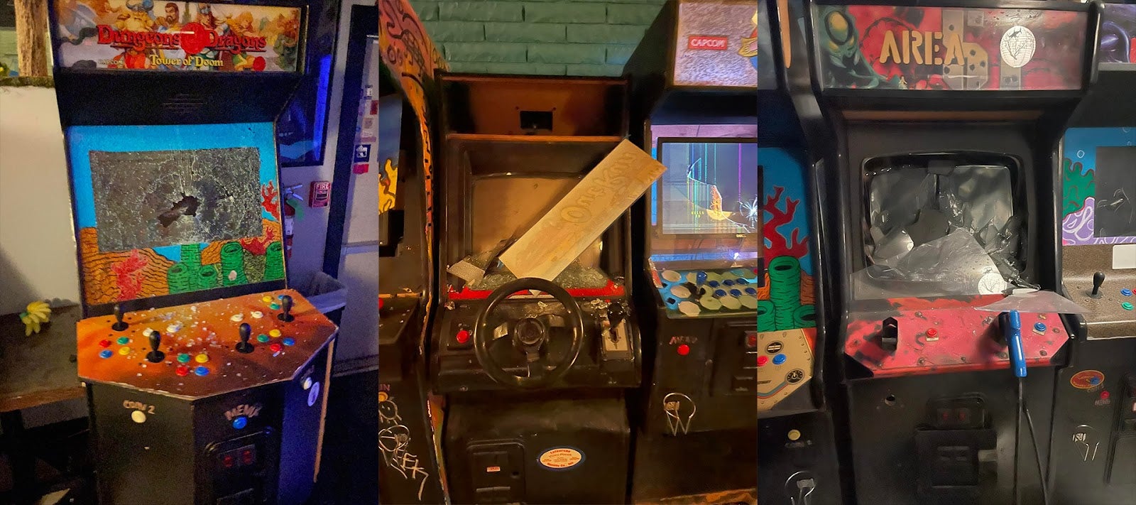 These poor machines did nothing to deserve this. 