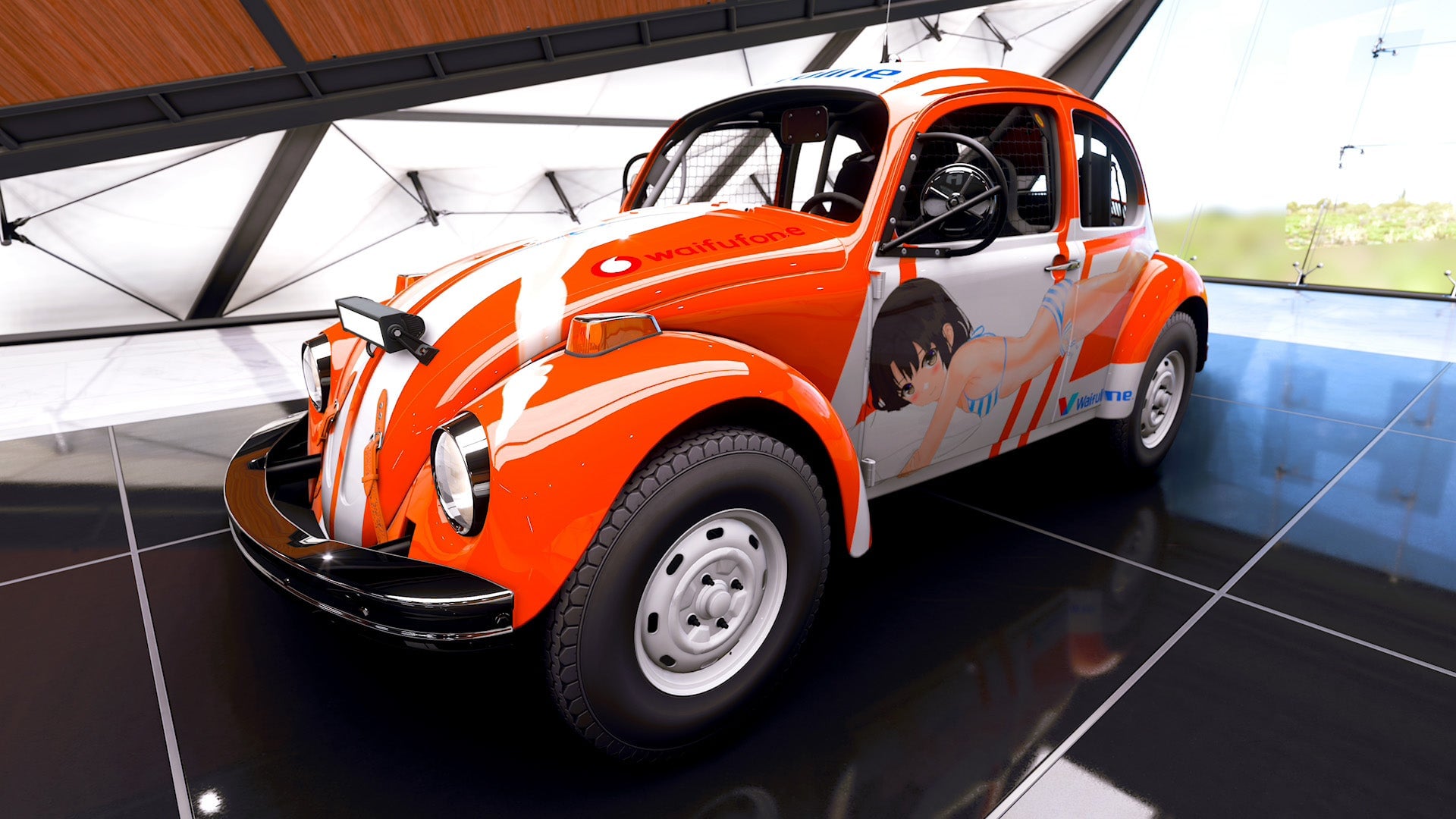 A Volkswagen covered in anime girl? Must be a Bug. 