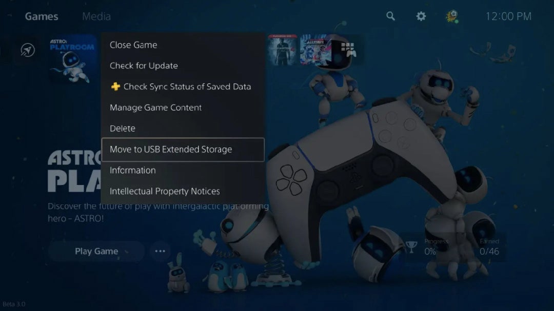 If you need to quickly move stuff from your PS5 to an external device, you can do so from the main dashboard.