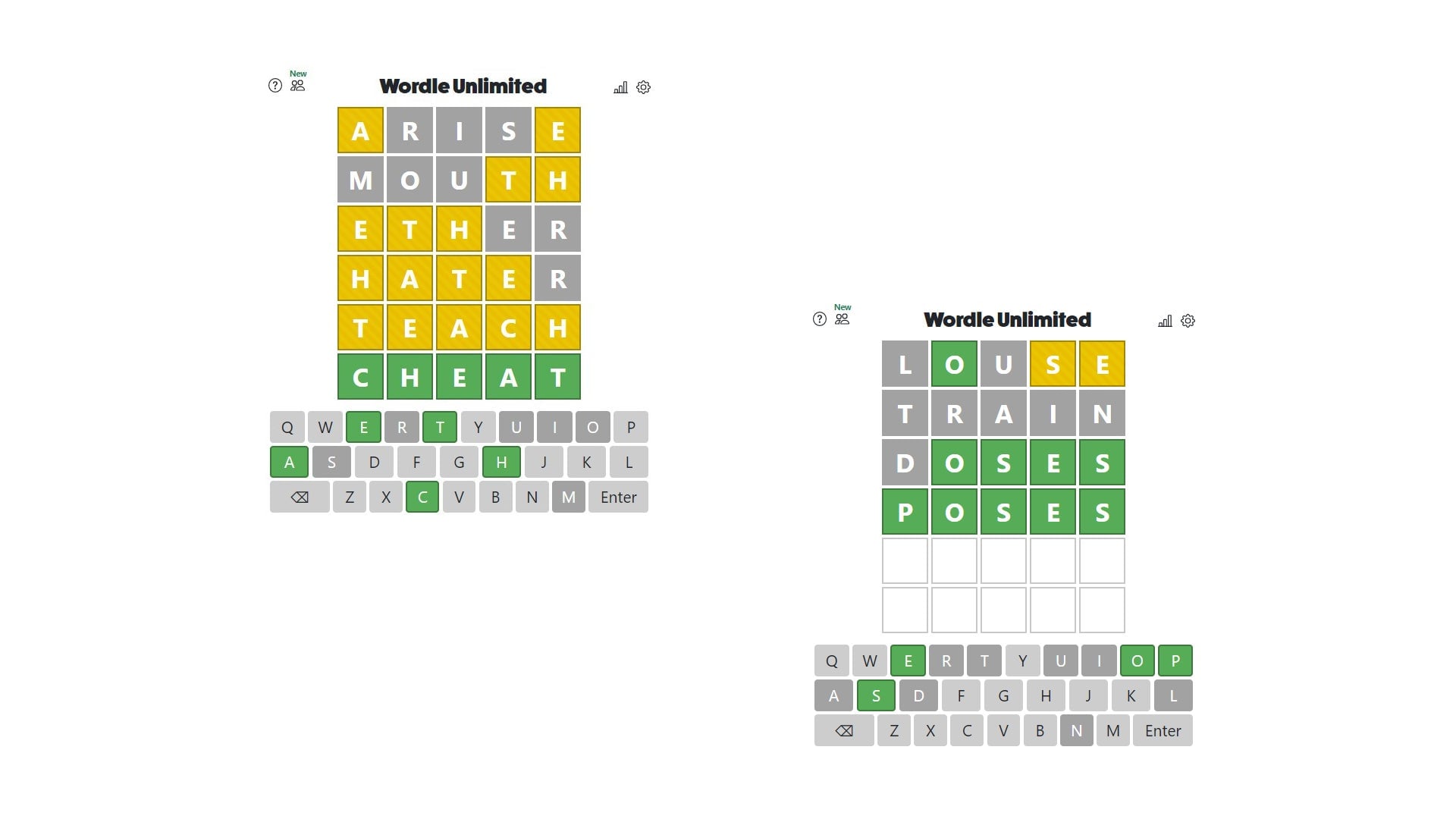 Screenshot: Wordle Unlimited