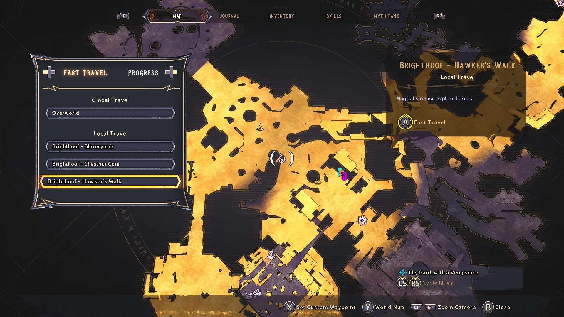 Look for this symbol for easy fast-traveling.