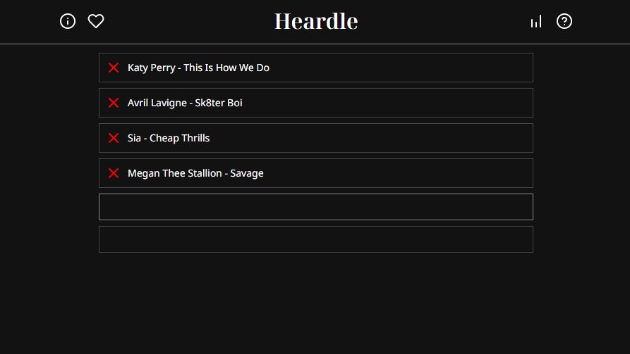 Screenshot: Heardle.app / Kotaku