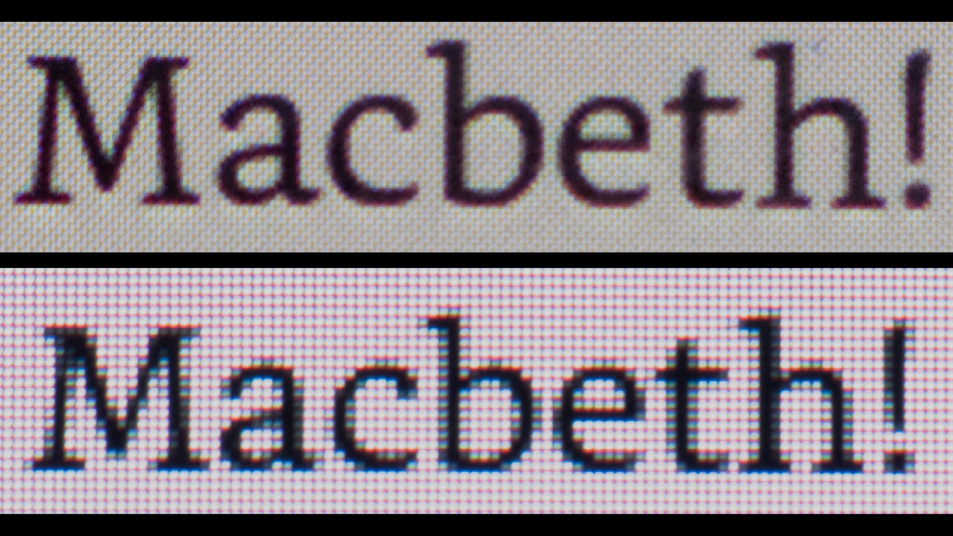 Difference in pixel density: Top is a Google Pixel 6, the bottom is the Steam Deck.