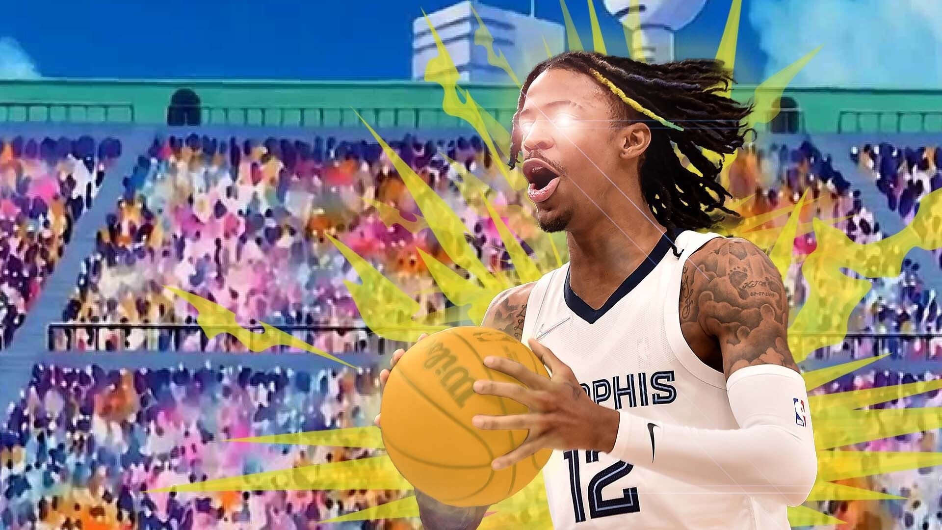 Ja Morant after recovering  in the Hyperbolic Time Chamber to posterize your fav.