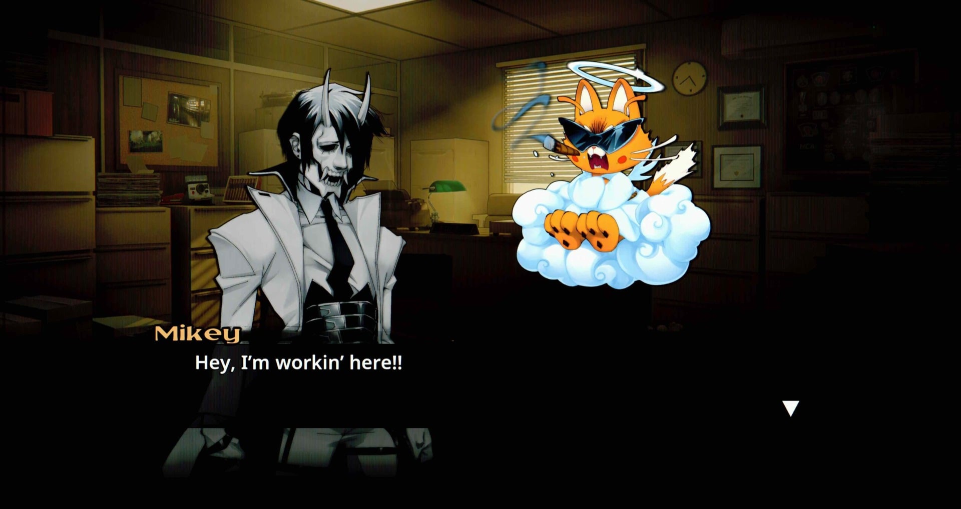 You get your missions by talking to a cigar-smoking cat.