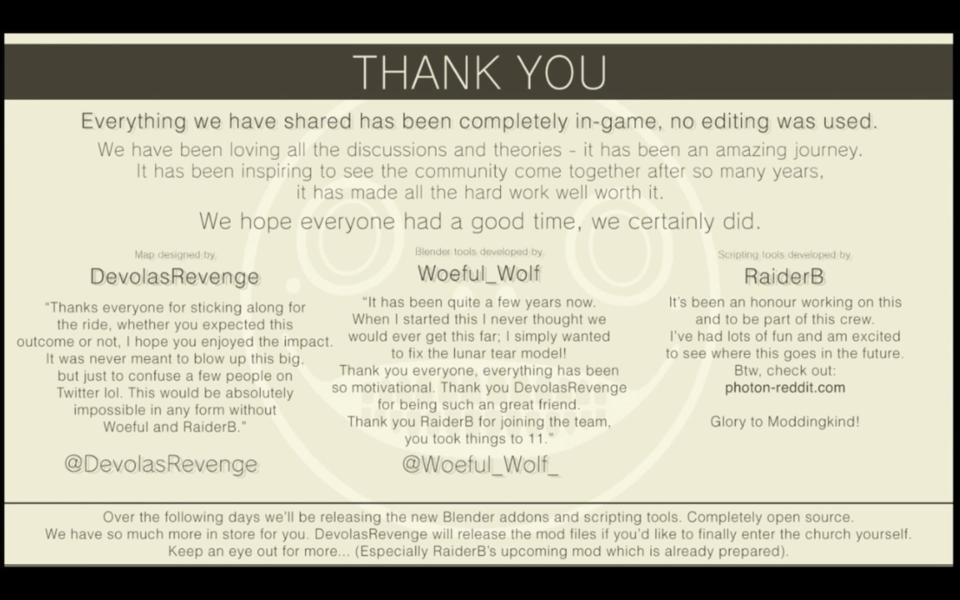 The teamâs statement.