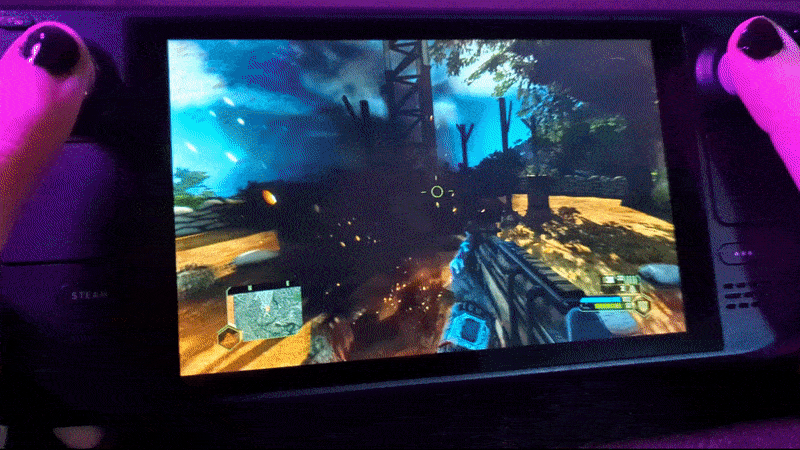 Immediate access to advanced controls without comprising movement or aiming keeps the action flowing.