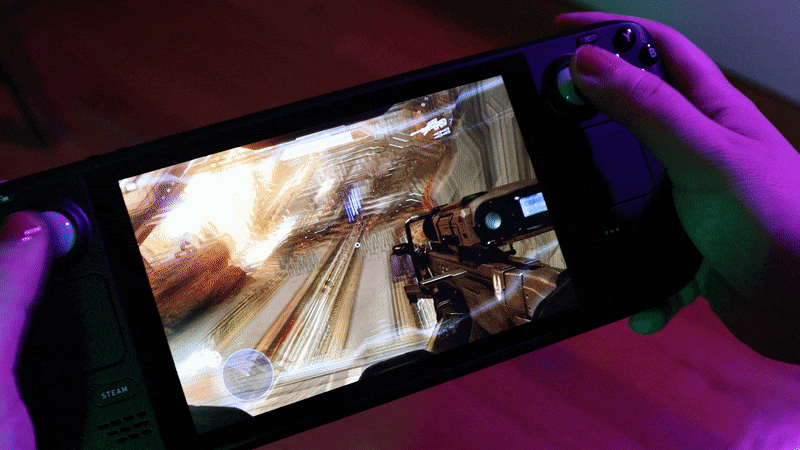 Steam Deck’s front touchpads allow you to quickly switch to mouse-like aiming in a heartbeat.