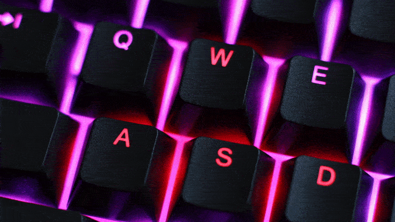 You can harness the RGB lighting to help keep track of the analog functions, such as this increase in brightness when I press the key all the way down.