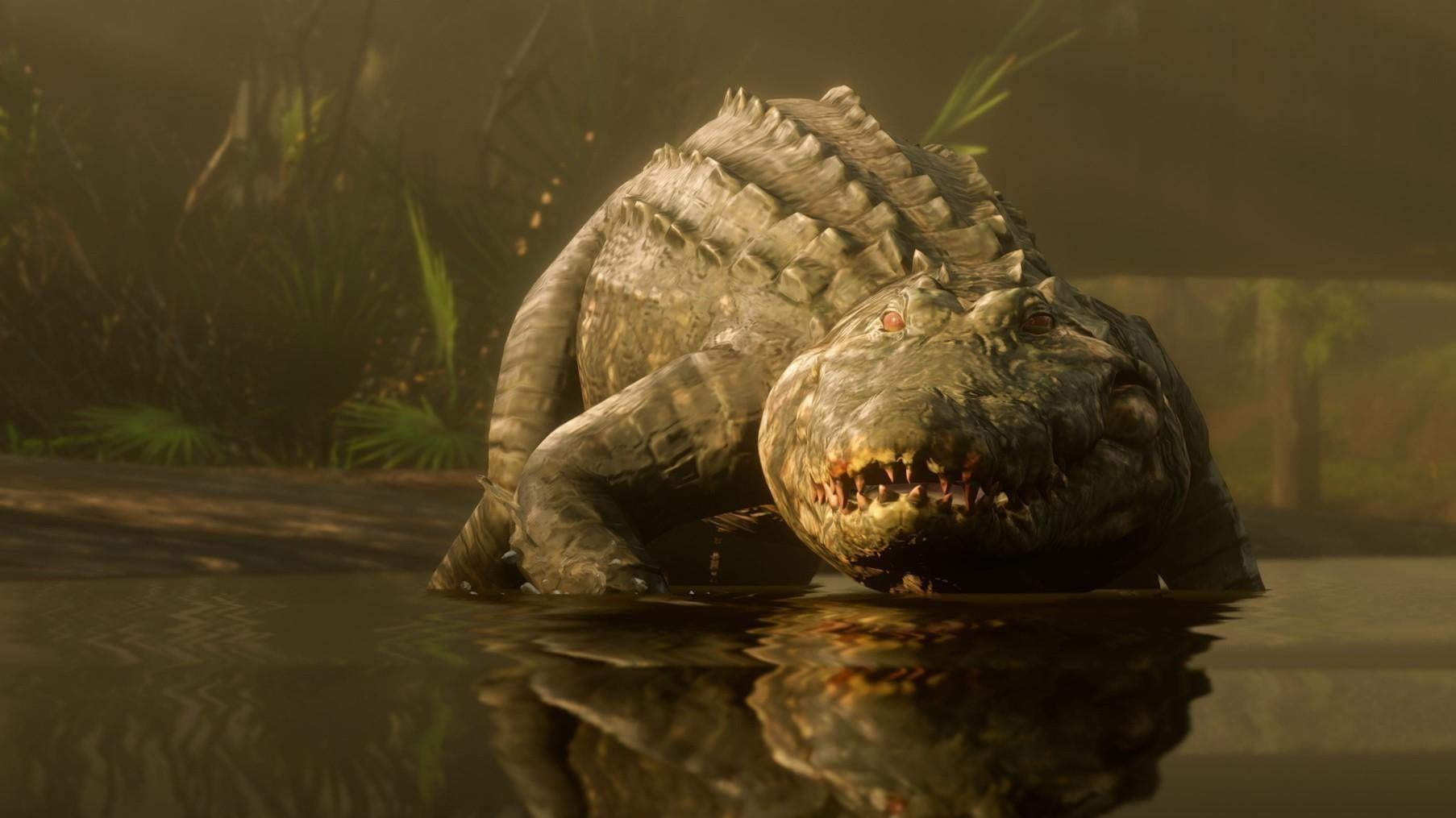 An alligator as seen in Red Dead Redemption II