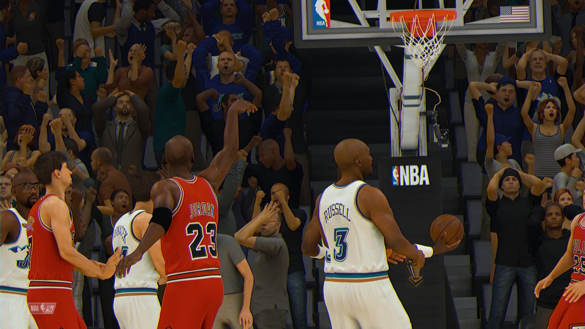 One of the rare highlights is the more expensive version of the gameâs Jordan Challenges, which let you recreate some of his most famous moments on the court. In a neat touch, these 80s and 90s games have era-appropriate TV graphics, and a filter applied to make them look like old broadcasts.