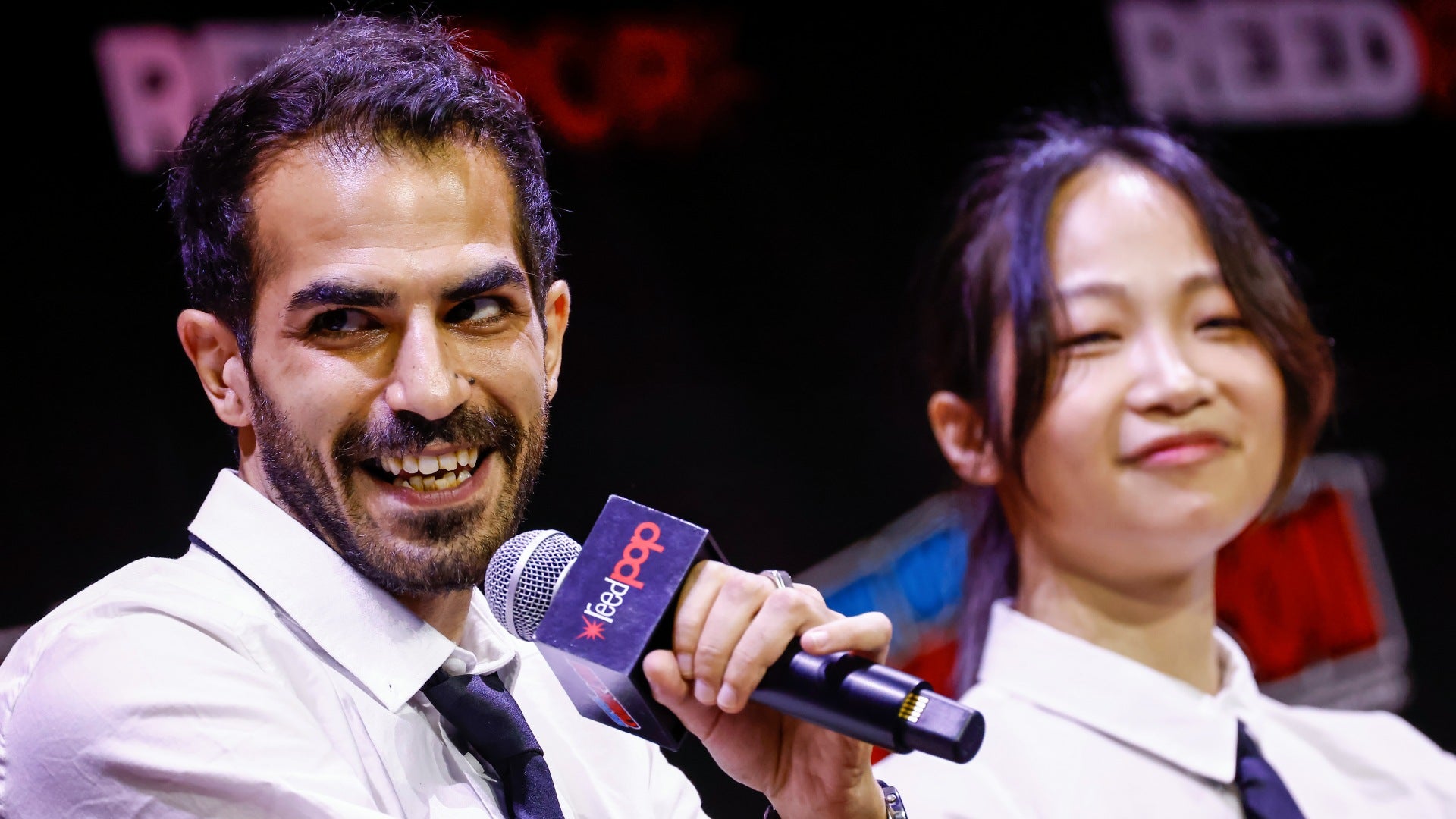 Ryan Colt Levy and Suzie Yeung attending the Chainsaw Man Dub Cast Panel at New York Comic Con 2022.