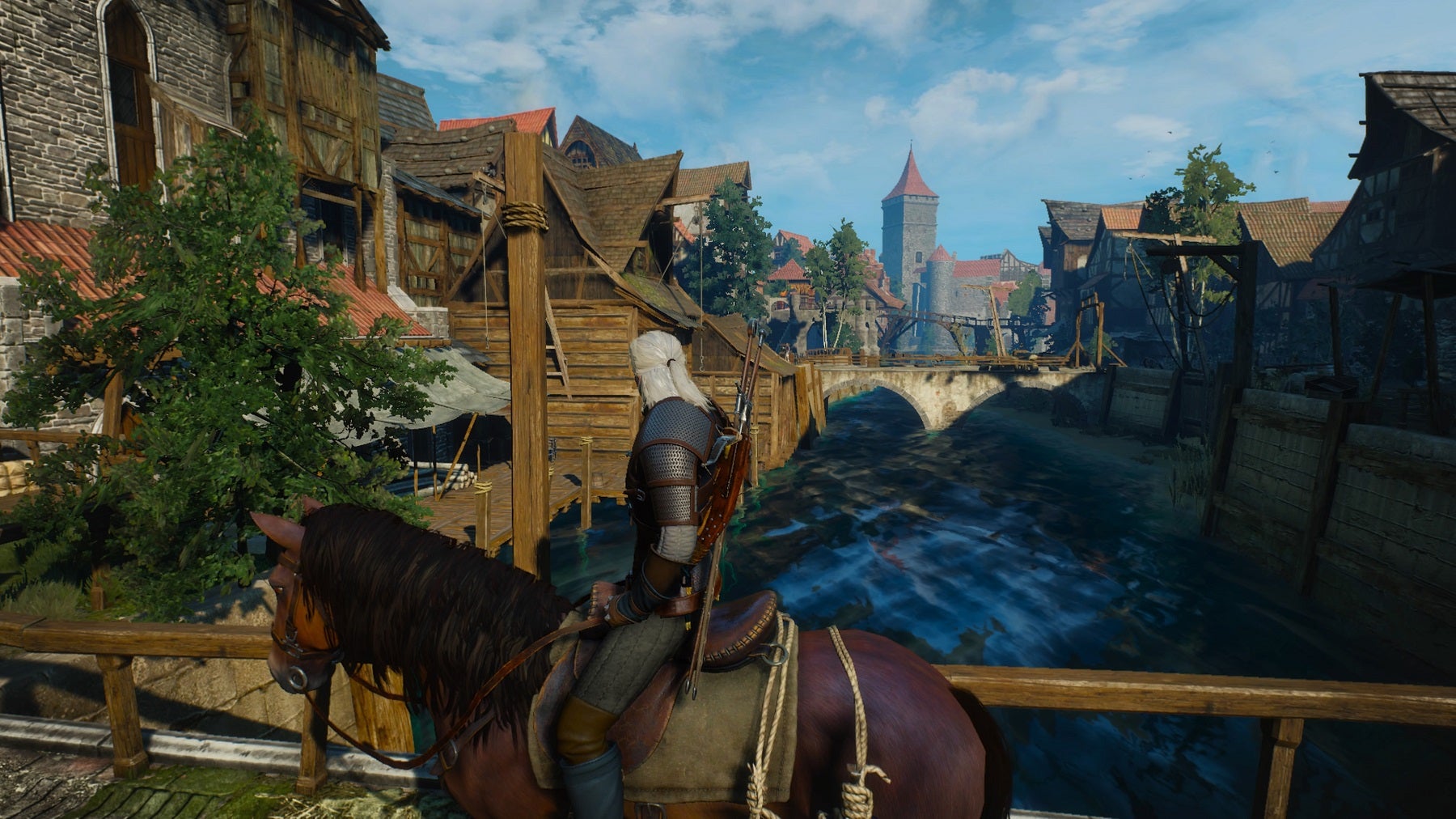 Novigrad as seen in the PS4 version of The Witcher 3. 