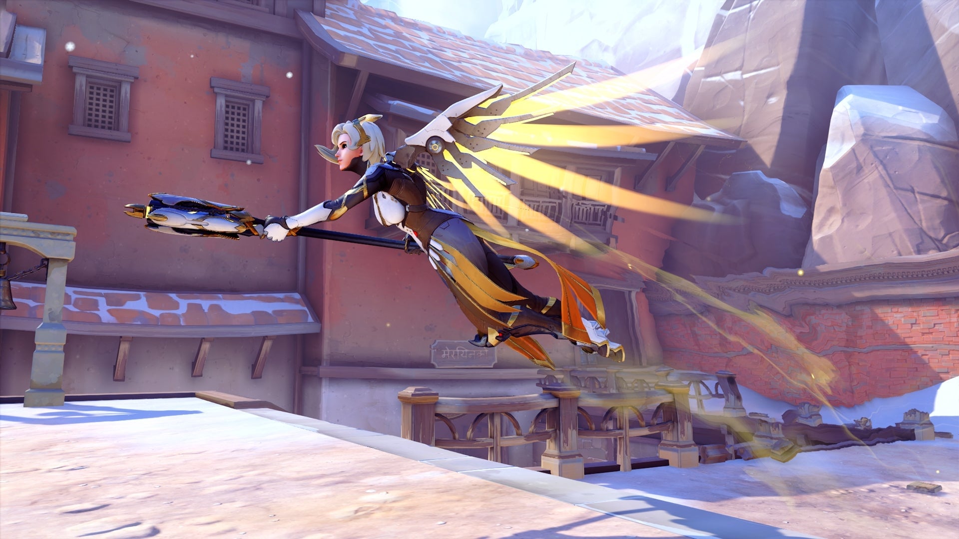 Mercy’s Guardian Angel ability helps her traverse the map and be an effective support, but she needs to be able to see you to pull it off.