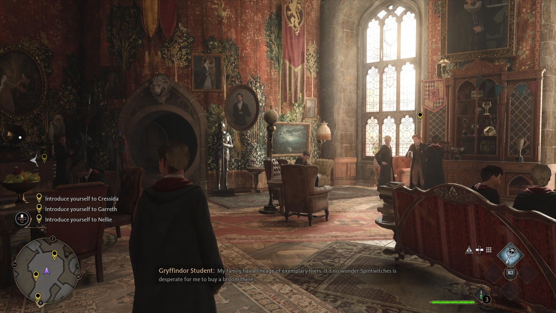 You can spam Revelio to find Cressida, Garreth, and Nellie, just in case.