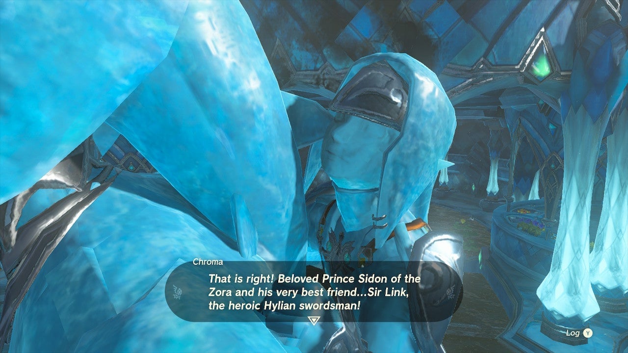 A statue of Link riding on Sidon’s back is prominently displayed in Zora’s domain.