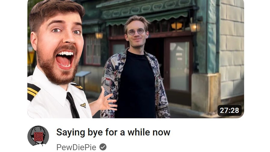 Screenshot: YouTube / MrBeast / PewDiePie / Kotaku