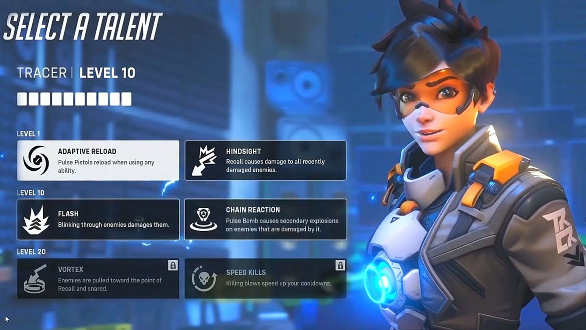A screenshot featuring the originally proposed PvE mode which included different abilities for Tracer.