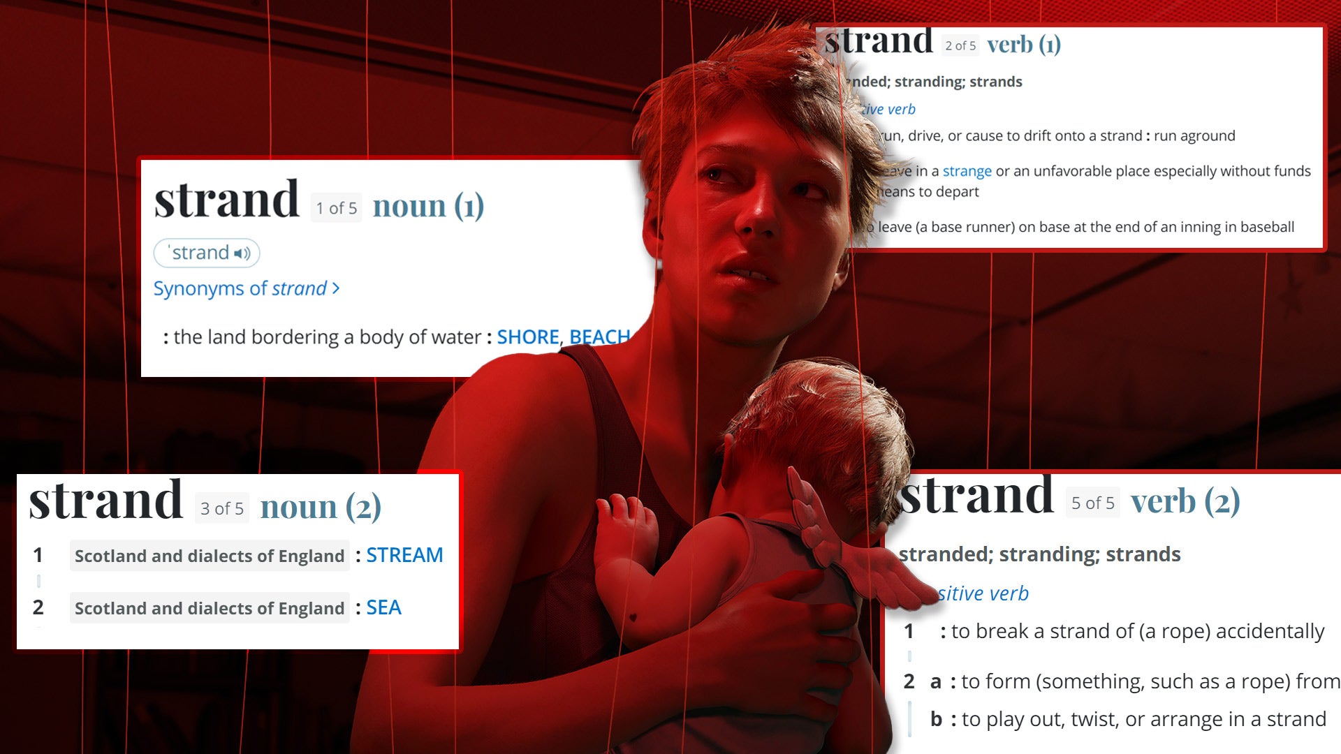 Image: Kojima Productions / Kotaku / Merriam Webster