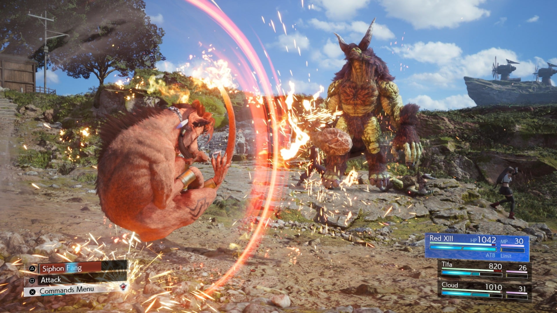 Holding down the basic attack button for Red XIII will allow him to do a continuous “Sonic spin” attack.