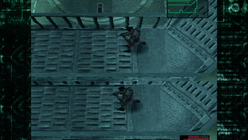 Top: slowly tapping the d-pad. Bottom: crawling.