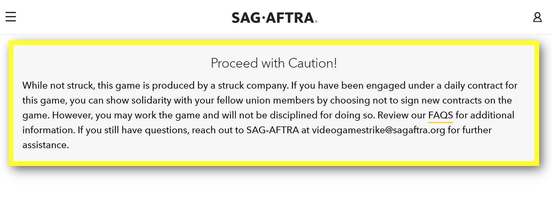 Screenshot: SAG-AFTRA / Kotaku
