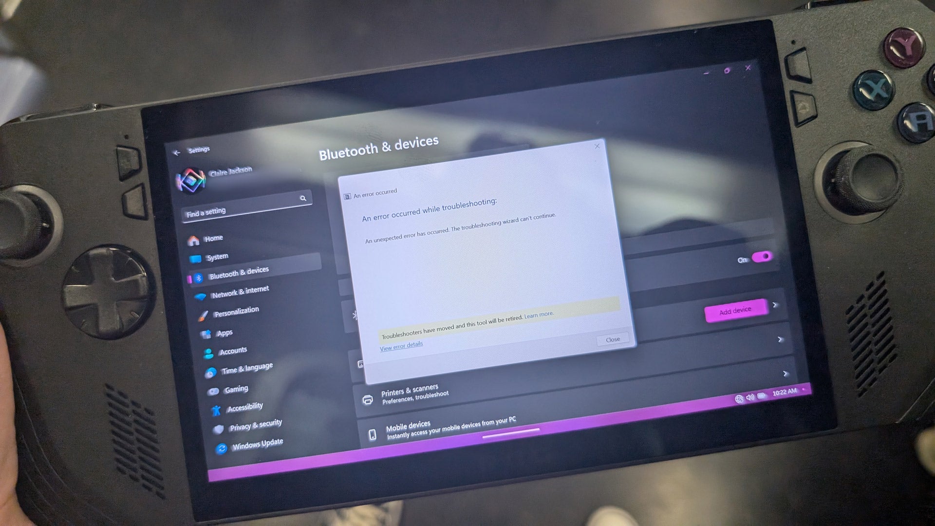 I spent most of a morning’s train ride trying to troubleshoot this nonsense.