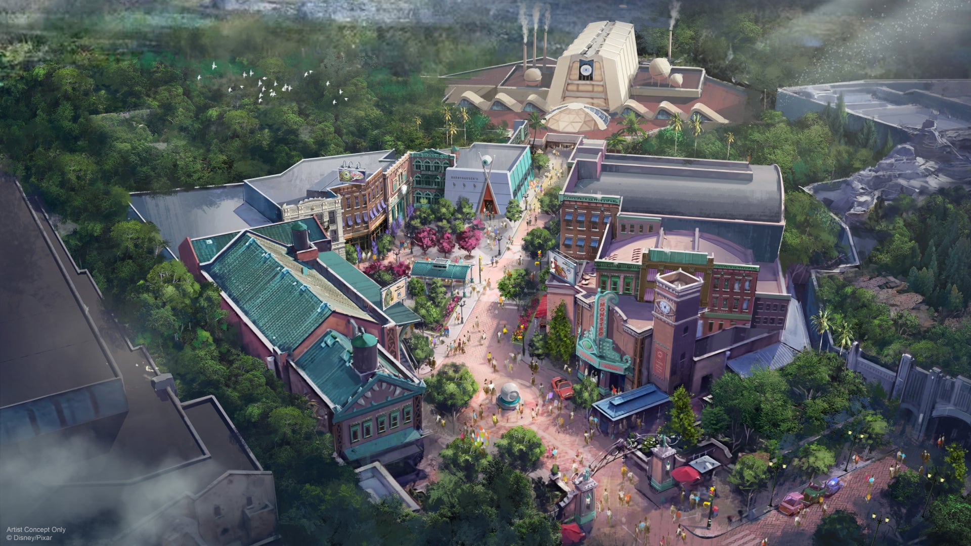 The Monsters, Inc themed area as seen in concept art.