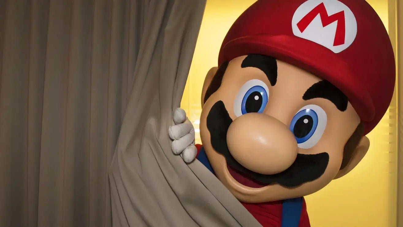 Mario checks to see if anything illegal is happening.
