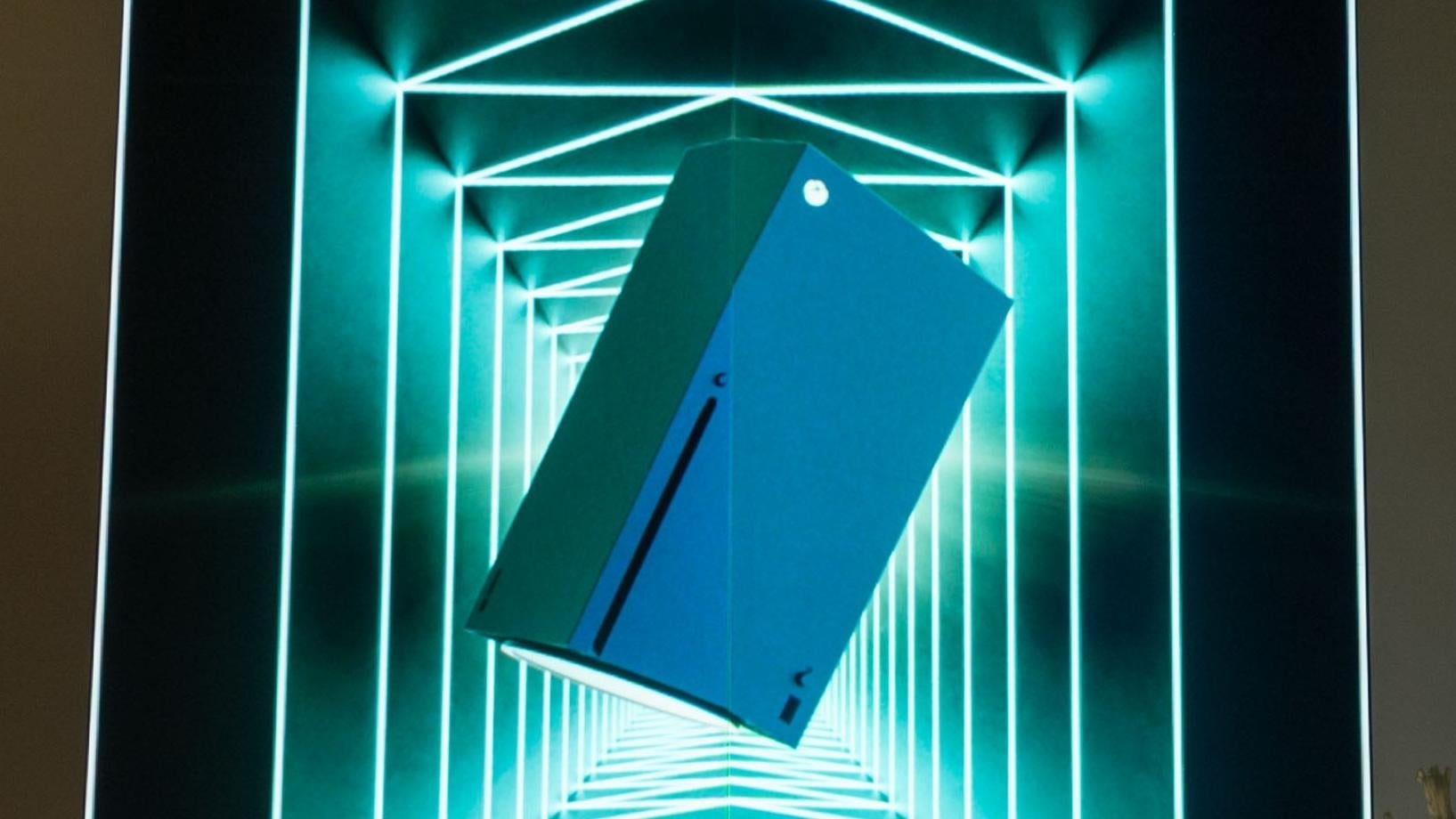 An Xbox is caught in a force field.