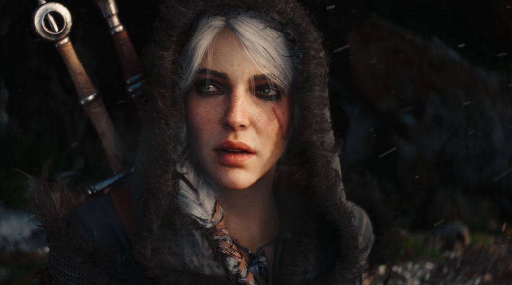 Ciri appears in a new land wearing a hood.
