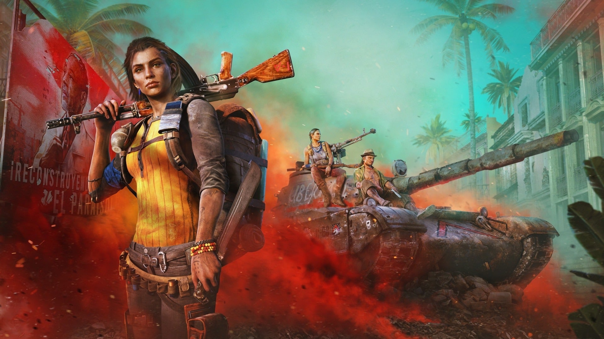 Art shows characters from Far Cry 6.